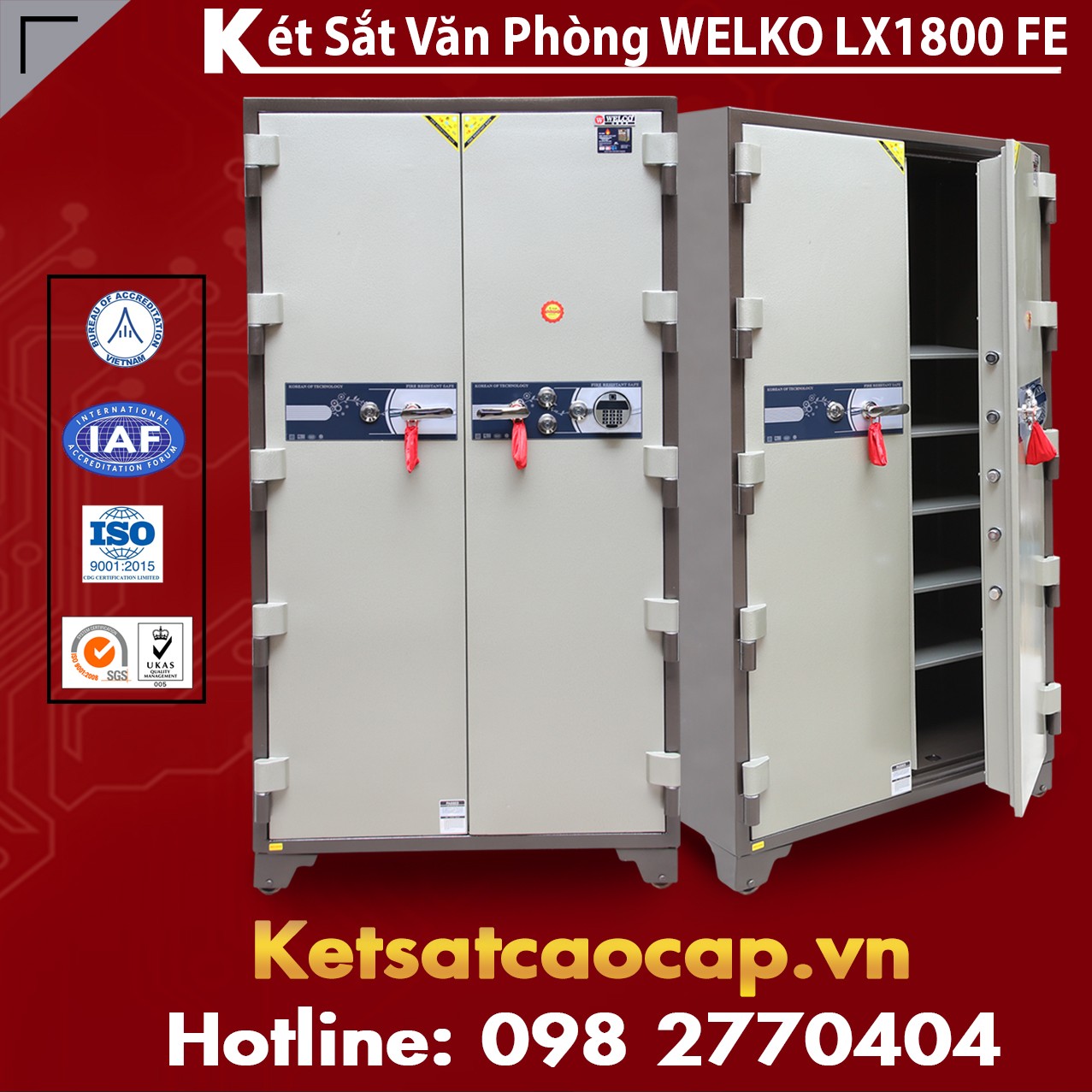 Két Sắt Văn Phòng LX1800 FE Điện Tử Kêt Hợp Vân Tay Đảm Bảo An Toàn